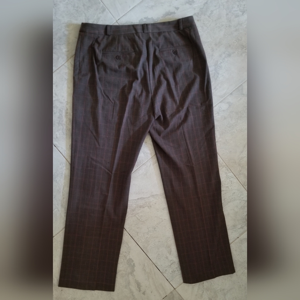 Charter Club Brown Plaid Slim Dress Pants. Brown And Red Plaid Houndstooth